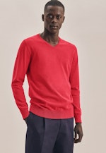 Gerader Schnitt (Normal-Fit) Pullover Imprimé in Rouge |  Seidensticker Onlineshop