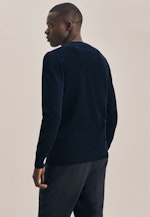 Gerader Schnitt (Normal-Fit) Pullover Druck in Dunkelblau |  Seidensticker Onlineshop