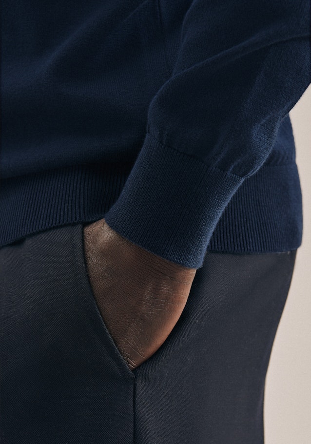 Gerader Schnitt (Normal-Fit) Pullover Imprimé in Bleu Foncé | Seidensticker Onlineshop