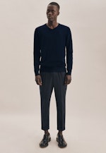 Gerader Schnitt (Normal-Fit) Pullover Druck in Dunkelblau |  Seidensticker Onlineshop