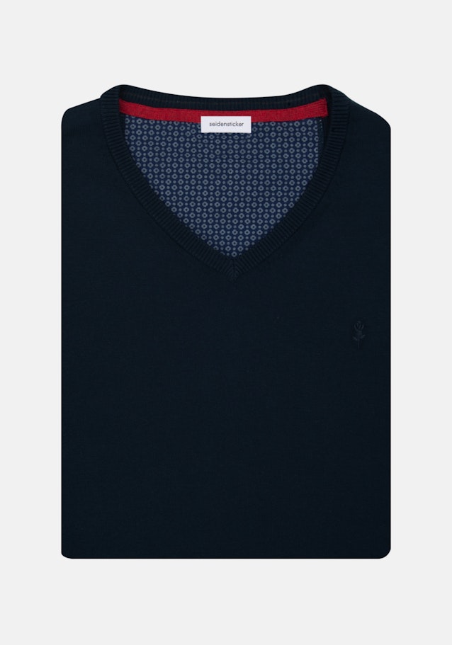 Gerader Schnitt (Normal-Fit) Pullover Imprimé in Bleu Foncé | Seidensticker Onlineshop