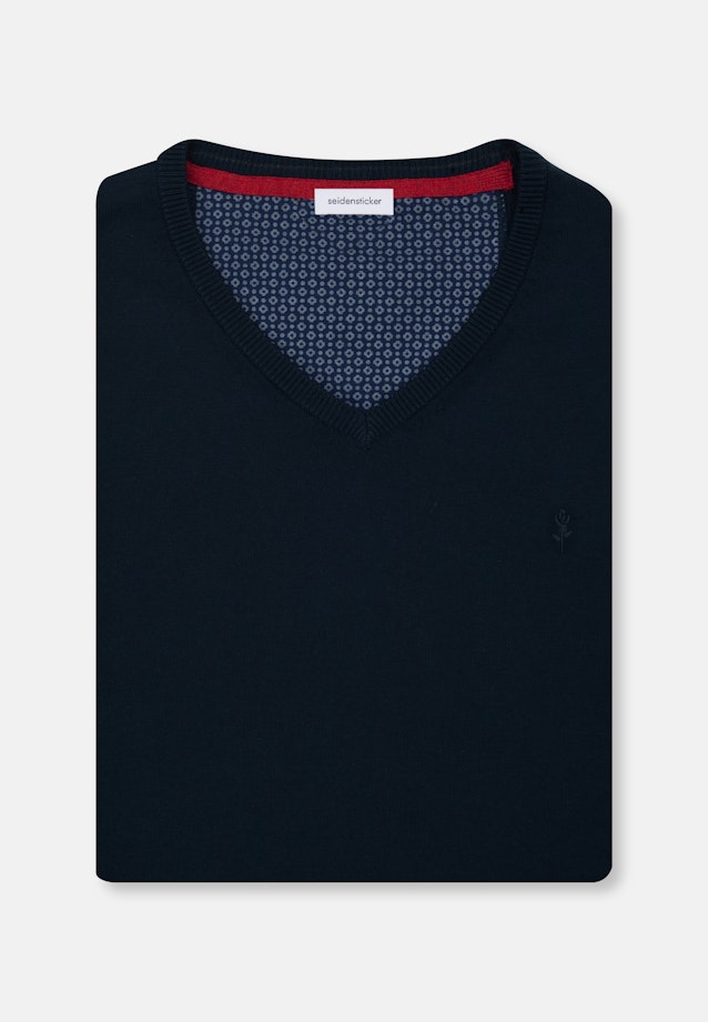 Gerader Schnitt (Normal-Fit) Pullover Druck in Dunkelblau |  Seidensticker Onlineshop