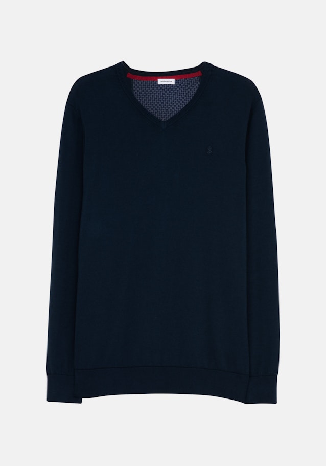 Gerader Schnitt (Normal-Fit) Pullover Imprimé in Bleu Foncé | Seidensticker Onlineshop