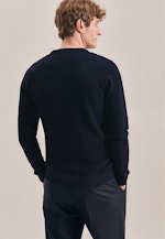 Crew Neck Pullover Druck in Dark Blue |  Seidensticker Onlineshop