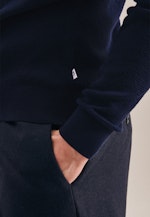 Crew Neck Pullover Druck in Dark Blue |  Seidensticker Onlineshop