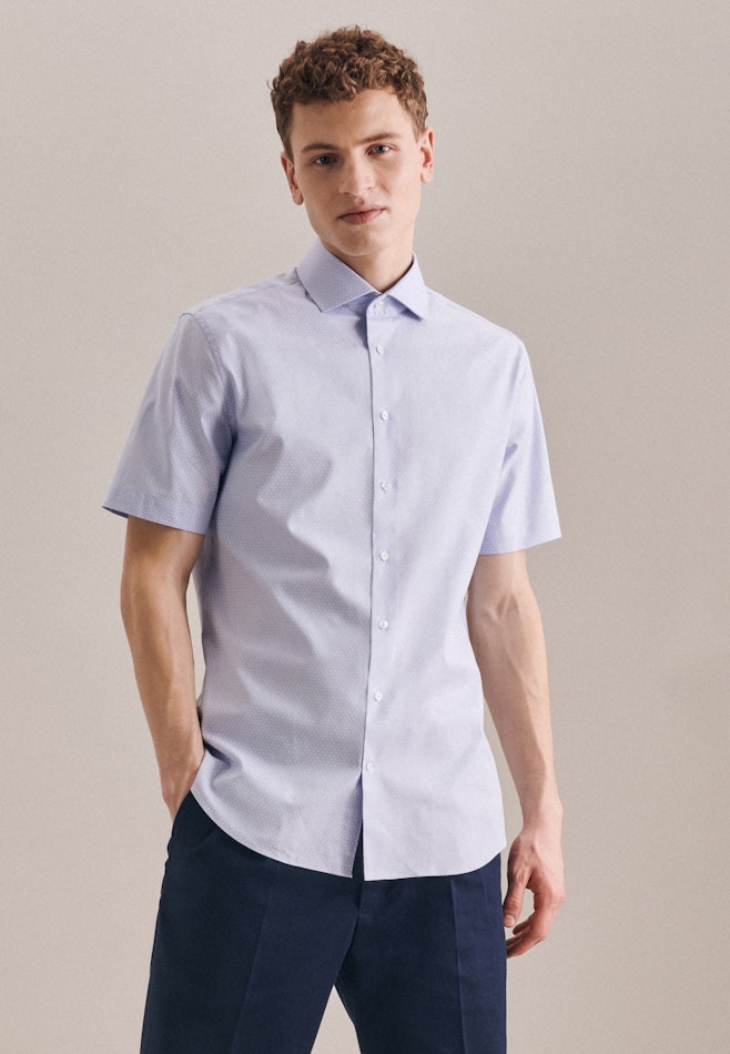 Oxford Short sleeve Oxford shirt in Shaped with Kent-Collar in Light Blue | Seidensticker online shop