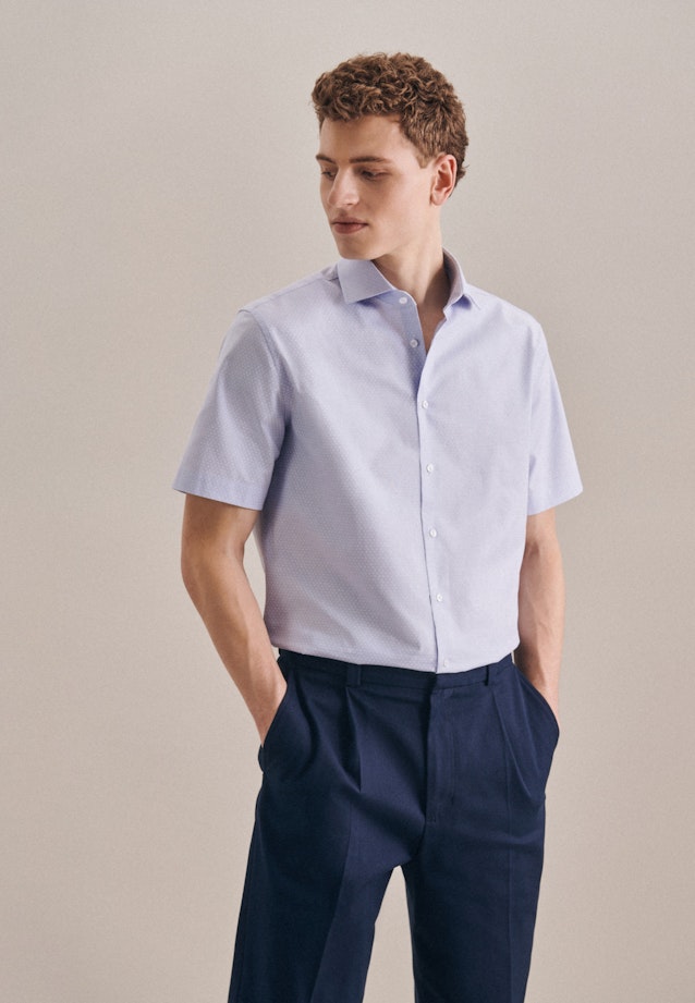 Oxford Short sleeve Oxford shirt in Slim with Kent-Collar in Light Blue |  Seidensticker Onlineshop