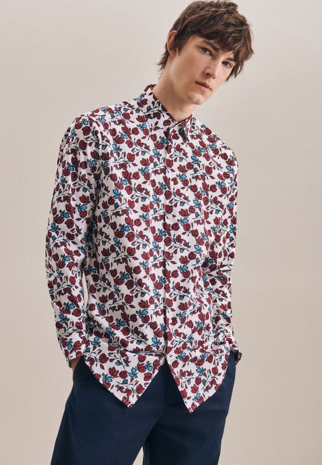 Regular Business Hemd Print in Rot | Seidensticker Onlineshop