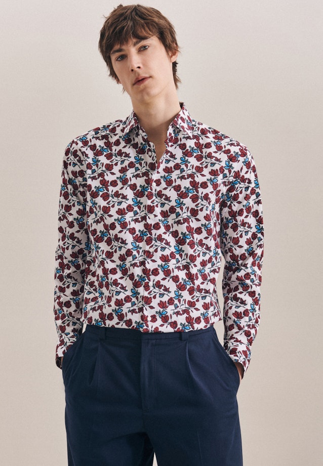 Regular Business Hemd Print in Rot |  Seidensticker Onlineshop