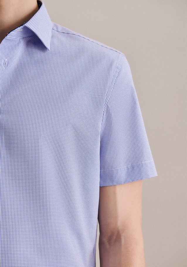 Non-iron Popeline korte arm Business overhemd in Shaped with Kentkraag in Lichtblauw |  Seidensticker Onlineshop