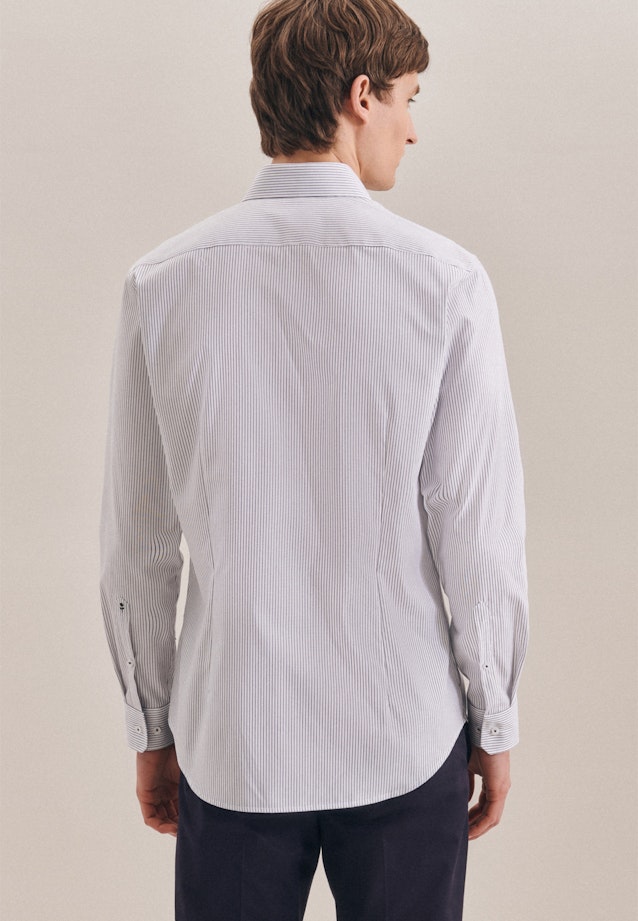 Shaped Oxfordhemd Streifen in Dunkelblau |  Seidensticker Onlineshop