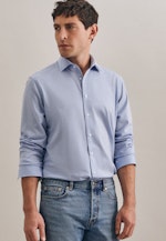 Shaped Jerseyhemd Streifen in Hellblau |  Seidensticker Onlineshop