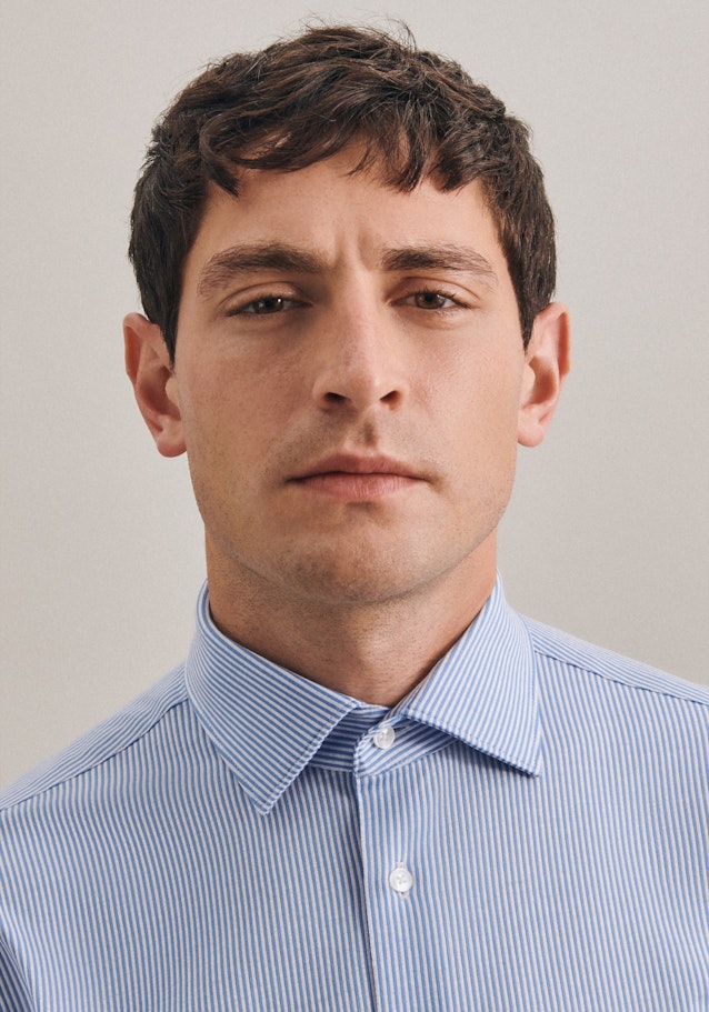 Shaped Jerseyhemd Streifen in Hellblau |  Seidensticker Onlineshop