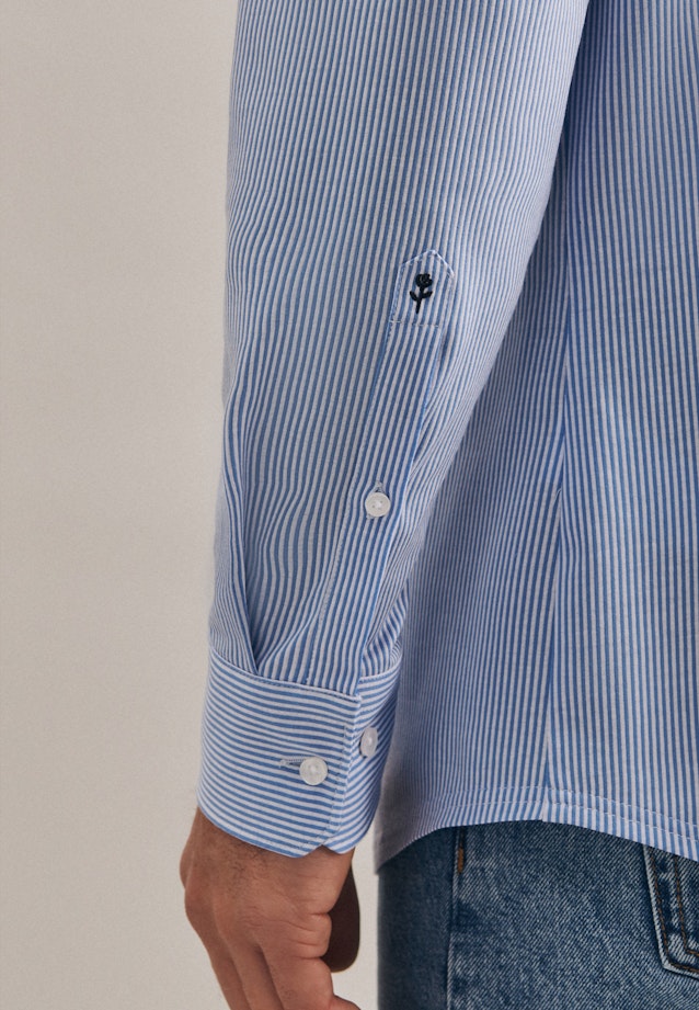 Shaped Jerseyhemd Streifen in Hellblau |  Seidensticker Onlineshop