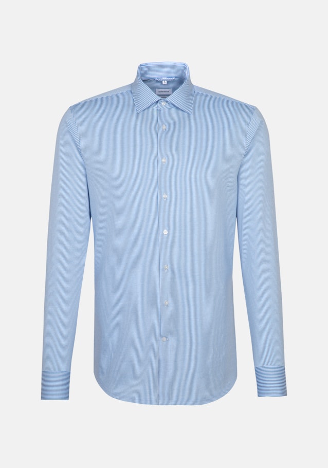 Shaped Jerseyhemd Streifen in Hellblau |  Seidensticker Onlineshop