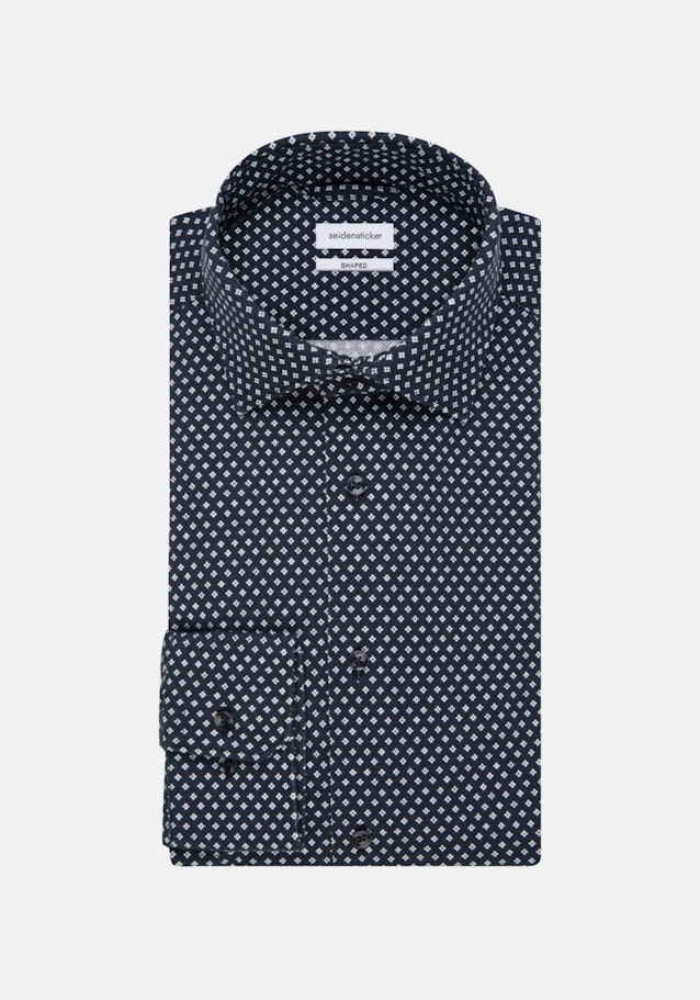 Regular Jerseyhemd Druck in Dunkelblau | Seidensticker Onlineshop