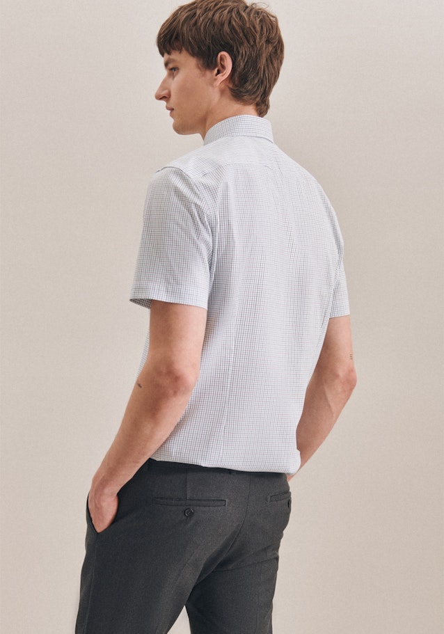 Non-iron Oxford korte arm Oxfordhemd in Shaped with Kentkraag in Groen |  Seidensticker Onlineshop