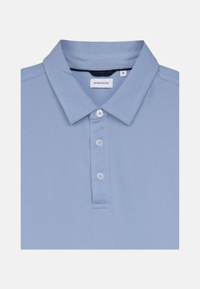 Tailliert (Slim-Fit) Polo-Shirt Uni in Hellblau |  Seidensticker Onlineshop