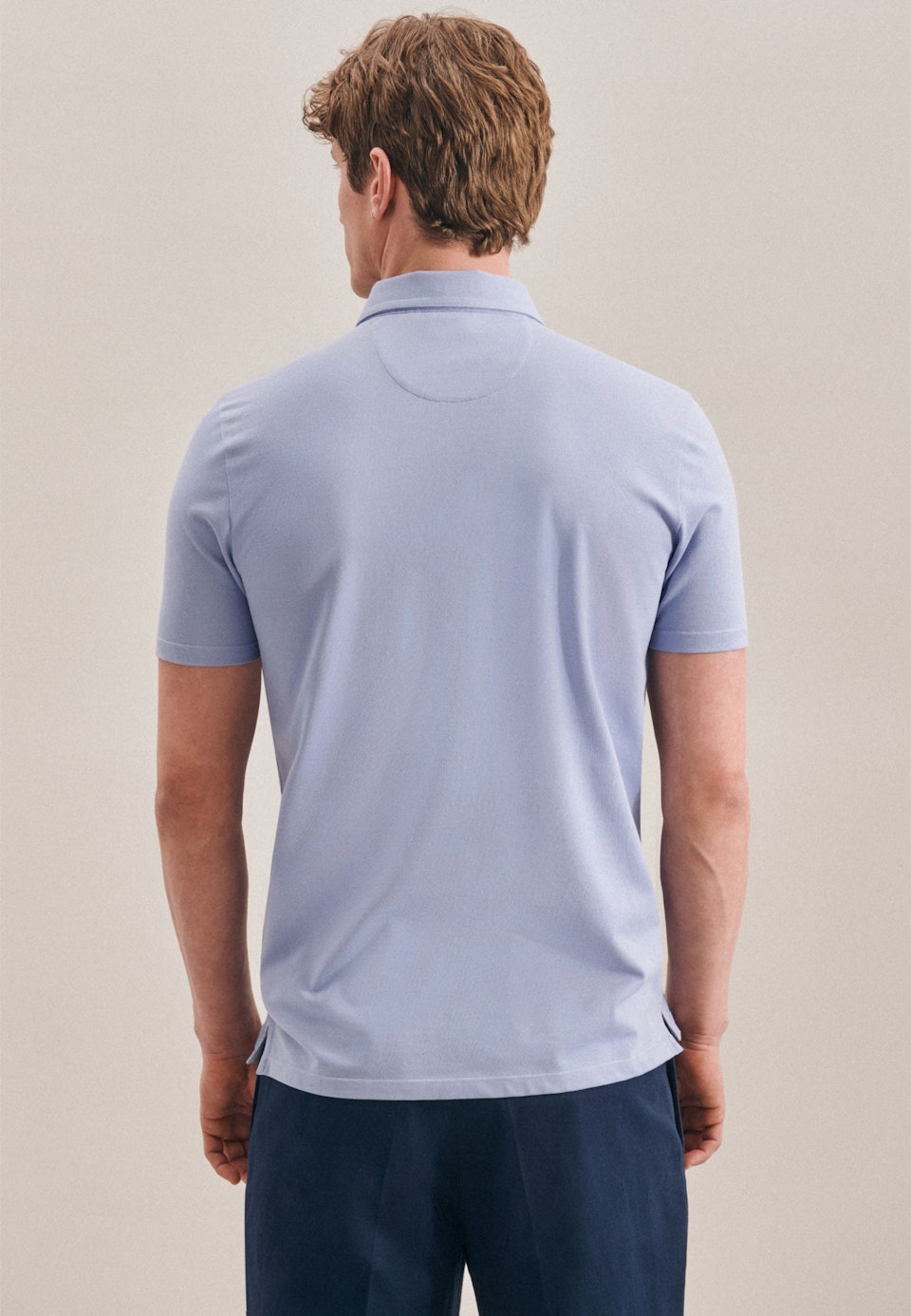 Kragen Polo-Shirt Tailliert (Slim-Fit) in Hellblau |  Seidensticker Onlineshop
