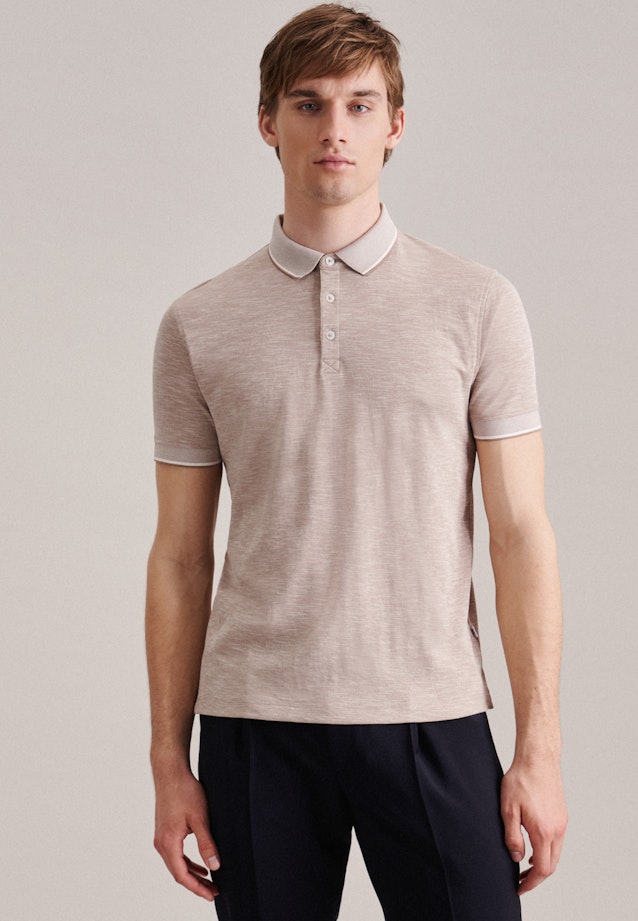 Kragen Polo-Shirt Tailliert (Slim-Fit) in Braun |  Seidensticker Onlineshop