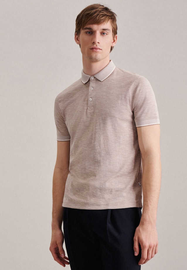 Kragen Polo-Shirt Tailliert (Slim-Fit) in Braun |  Seidensticker Onlineshop