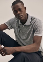 Tailliert (Slim-Fit) Polo-Shirt Druck in Grau |  Seidensticker Onlineshop