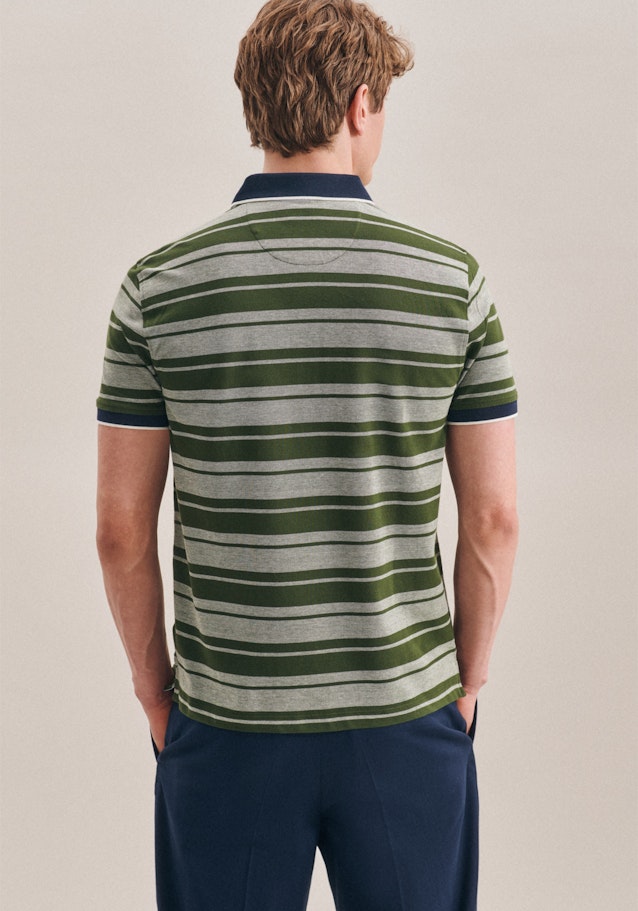 Kragen Polo-Shirt Tailliert (Slim-Fit) in Grün | Seidensticker Onlineshop