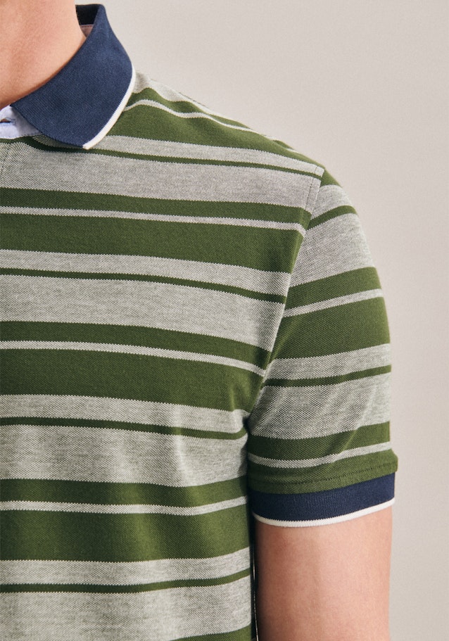 Kragen Polo-Shirt Tailliert (Slim-Fit) in Grün |  Seidensticker Onlineshop