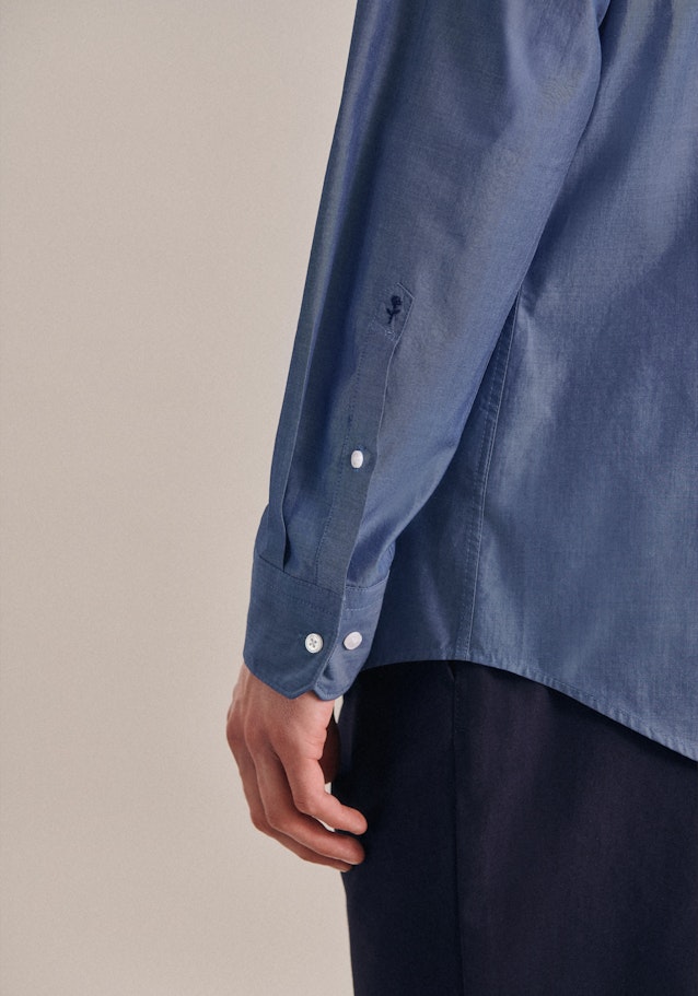 Easy-iron Chambray Business Shirt in Slim with Kent-Collar in Medium Blue |  Seidensticker Onlineshop