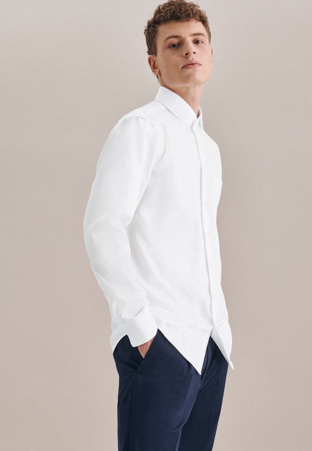 Non-iron Twill Business Shirt in Regular with Kent-Collar in White |  Seidensticker Onlineshop