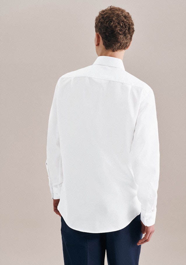 Chemise Business Regular Twill (sergé) Col Kent in Blanc |  Seidensticker Onlineshop