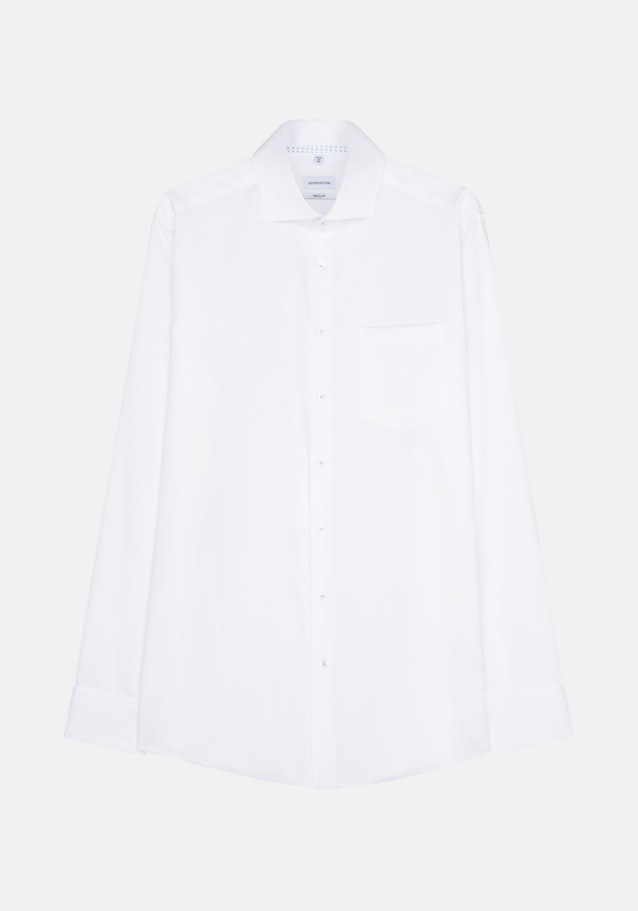 Chemise Business Regular Twill (sergé) Col Kent in Blanc |  Seidensticker Onlineshop