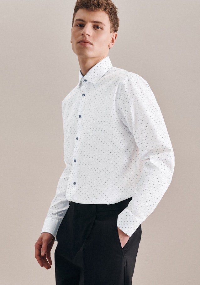 Slim Business Hemd Druck in Grau | Seidensticker Onlineshop
