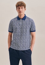 Regular fit Polo-Shirt Floral in Medium Blue |  Seidensticker Onlineshop
