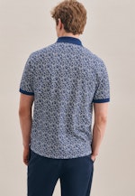 Regular fit Polo-Shirt Floral in Medium Blue |  Seidensticker Onlineshop