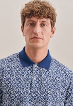 Regular fit Polo-Shirt Floral in Medium Blue |  Seidensticker Onlineshop
