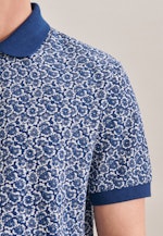 Regular fit Polo-Shirt Floral in Medium Blue |  Seidensticker Onlineshop