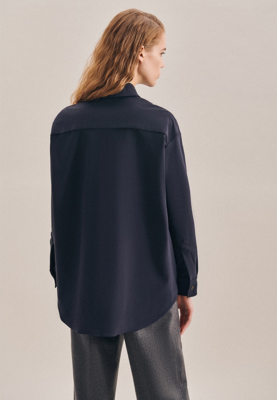 Kragen Jacke Oversized fit in Dunkelblau |  Seidensticker Onlineshop