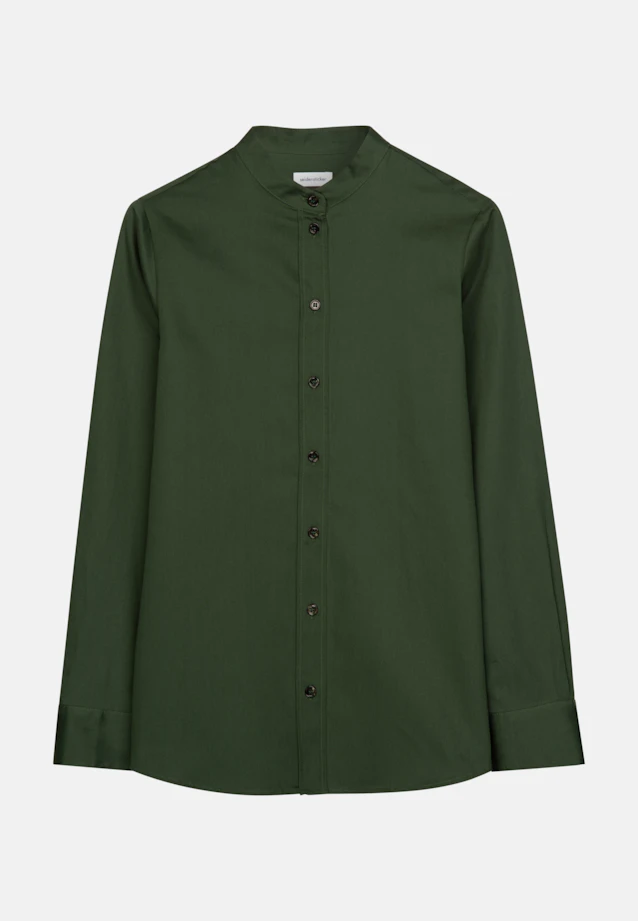 Stand collar blouse Uni in Green |  Seidensticker Onlineshop