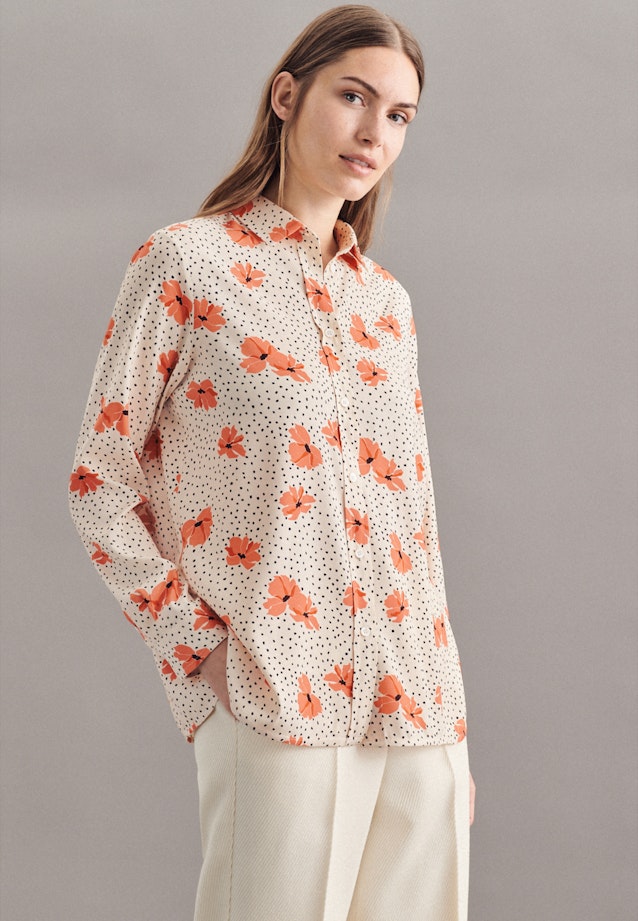 Lange mouwen Krepp Shirtblouse in Ecru |  Seidensticker Onlineshop