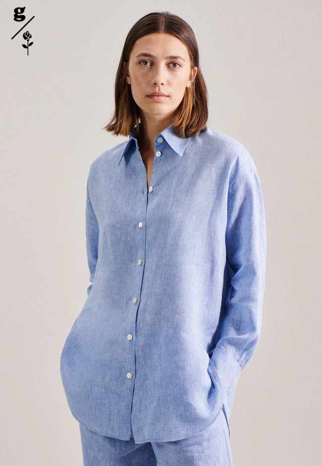 Longbluse Garnfärber in Dunkelblau |  Seidensticker Onlineshop