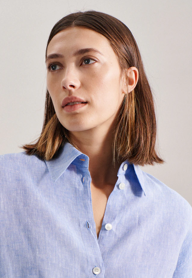 Longbluse Garnfärber in Dunkelblau |  Seidensticker Onlineshop