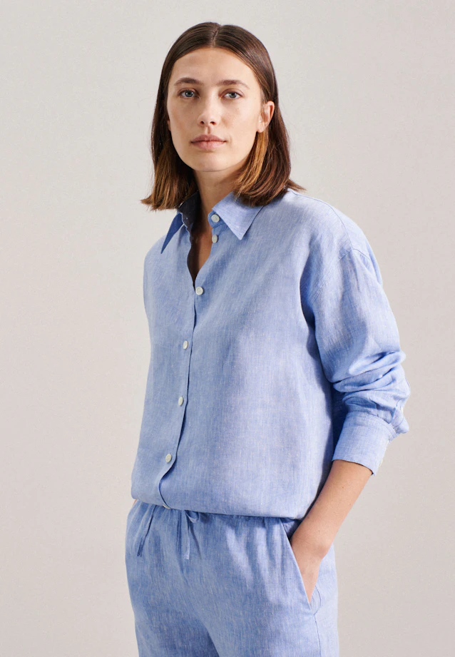 Longbluse Garnfärber in Dunkelblau |  Seidensticker Onlineshop