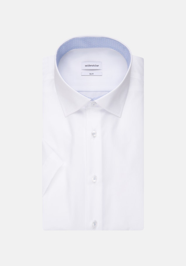 Non-iron Popeline korte arm Business overhemd in Slim with Kentkraag in Wit |  Seidensticker Onlineshop