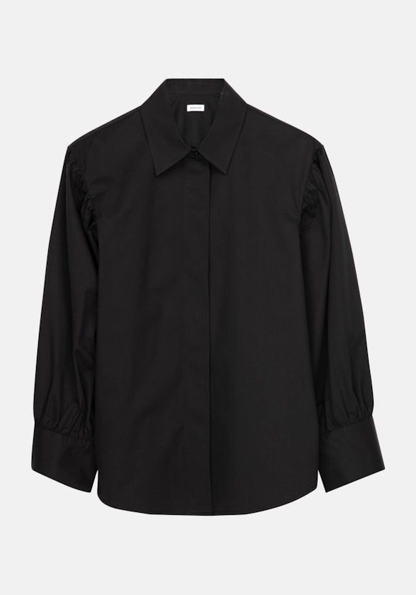 7/8-sleeve Poplin Shirt Blouse in Black |  Seidensticker Onlineshop