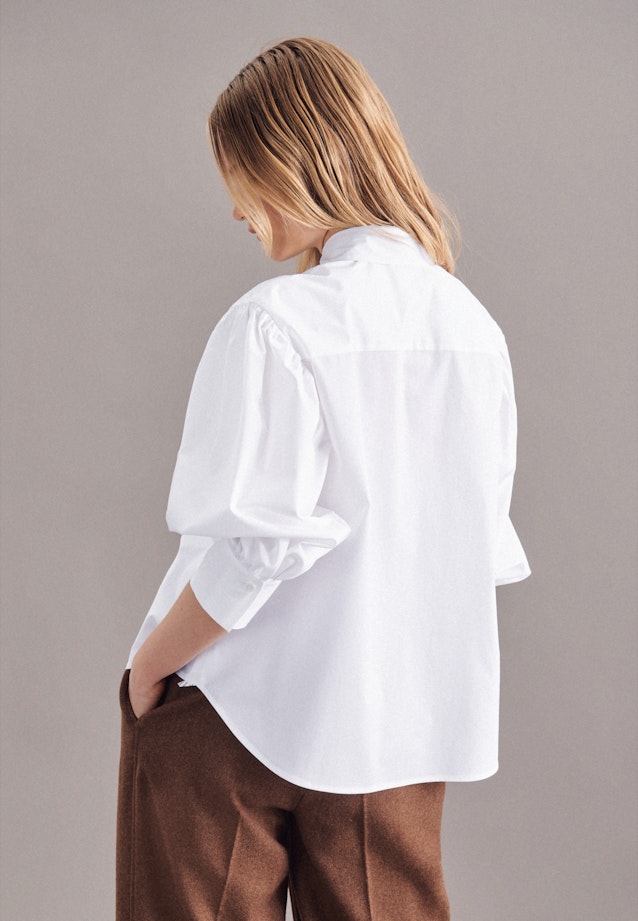 7/8-sleeve Poplin Shirt Blouse in White | Seidensticker Onlineshop