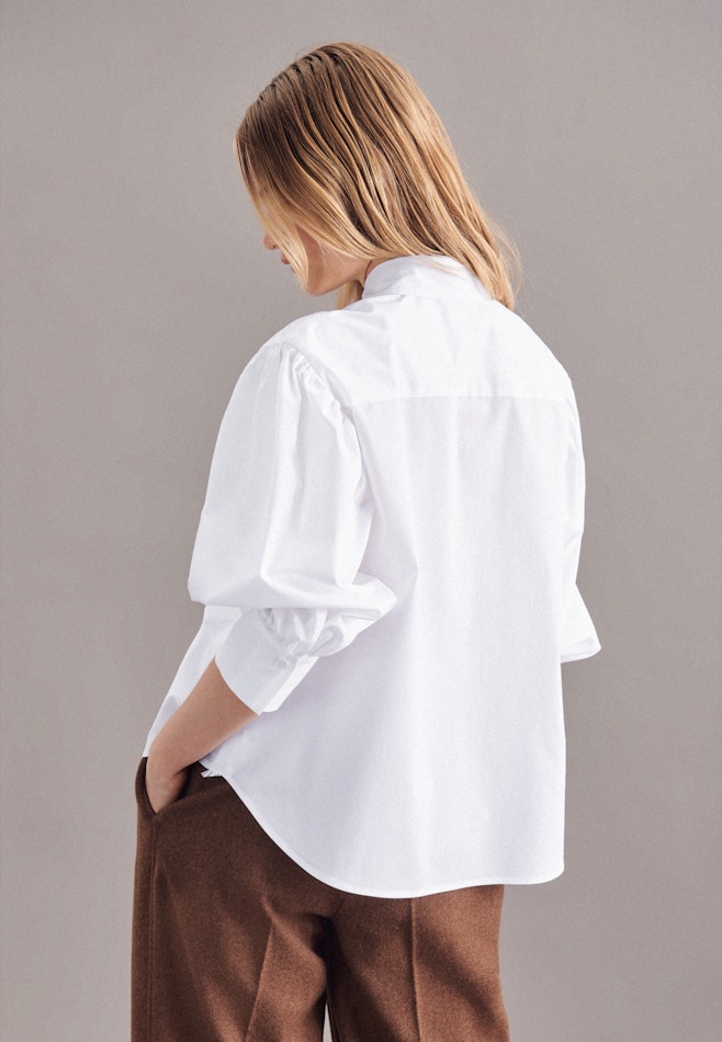 7/8-sleeve Poplin Shirt Blouse in White | Seidensticker online shop