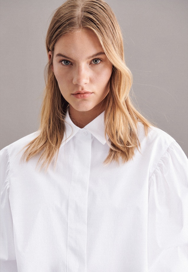 7/8-sleeve Poplin Shirt Blouse in White |  Seidensticker Onlineshop