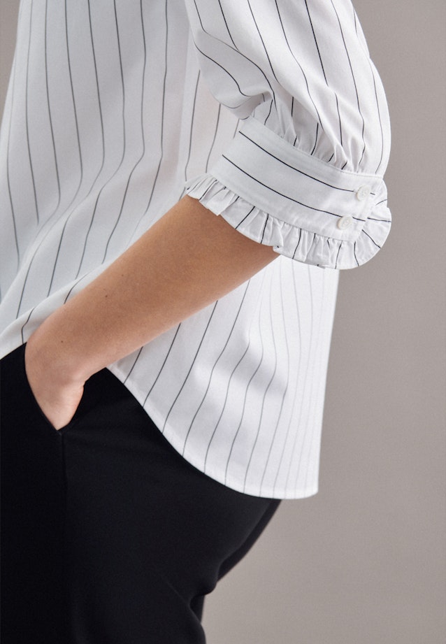 3/4-sleeve Twill Shirt Blouse in White |  Seidensticker Onlineshop
