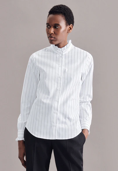 Stand-Up Blouse Stripes in White |  Seidensticker Onlineshop